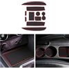 CDEFG Compatibile con Renault Clio 4 2013-2019, Tappetino Antiscivolo Antipolvere Antigraffio Tappetini in Gomma Portabicchieri per Interni Auto Accessori (Rosso)