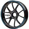 Longivia Adesivi per cerchioni, moto, auto, blu, set completo per 2 ruote per cerchioni da 17 pollici e 16 18 19 (blu)