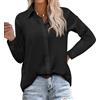 Hotouch Camicia Donna Camicetta Camicia di Velluto a Coste Scollo a V da Casual Manica Donna con Lunga con Bottoni Colore Puro Elegante Camicie Shirt Primavera Estate Autunno Blusa Donna S-XXL