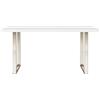 Forte TABLES Tavolo non allungabile, in legno derivato, bianco, gambe in metallo color acciaio, L x A x P: 160 x 74,7 x 90 cm