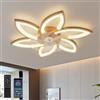 YUNLONG 78 cm Lampadario Ventilatore da Soffitto Con Telecomando Led Dimmerabile Pale da Soffitto Design DC Plafoniera Fiore Led Reversibile 6 Velocità Lampadari a Ventola per Camera da Letto Cucina,Oro