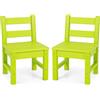 LIFEZEAL Tavolo e sedie per Bambini, Tavolo e Sedie Mini Solido e Durevole in Legno Plastica PE, Tavolino per Interni ed Esterni (2 Sedie verde)