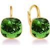 MŚ 1997 MENNICA ŚWIDNICKA Square Stupendi orecchini con comoda chiusura realizzati in argento sterlina 925 placcati con oro a 24 carati regalo per la Festa della Mamma, compleanni, onomastici o anniversari (Fern Green)