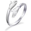 Qings Impilabile Hug Ring Inciso I am Enough Placcato in Oro Bianco Incoraggia L'abbraccio Dell'amore Abbraccia Anelli Fascia Regolabile per Migliore Amico Hug Around Anelli Gioielli per Dita