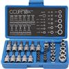 CCLIFE Set di 34 Chiavi a Bussola Torx E4-E20 T10-T60 Femmina e Maschio Inserti per Chiave a Bussole con Punta