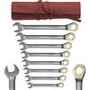 Libraton Set Di 8 pezzi Chiavi Combinate set di chiavi e cricchetto, metric 8-19mm Cr-V costruito con placcatura in nichel, custodia organizer in pel