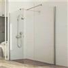 Idralite BOX DOCCIA PARETE FISSA 70x160 CM 2 LATI WALKIN VETRO CRISTALLO TRASPARENTE 8MM