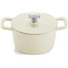 Fissler Collezione Moments, Rostiera in Ghisa Smaltata, Rotonda Diametro 20 cm, Pentola in Ghisa, Funzione Cocotte Aromastar, Compatibile Induzione, Bianco Avorio