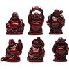 BRABUD Feng Shui BS001 - Statua di Buddha sorridente in resina, 5 cm, 6 pezzi