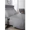 Emma Barclay Lenzuolo con angoli in cotone egiziano 200 fili, colore argento, per letto singolo