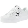 Calvin Klein Jeans Sneakers Vulcanizzate Donna Vulc Flatform Laceup Low Lth Zeppa, Bianco (Bright White), 36 EU