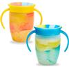 Munchkin Miracle 360 Baby Tazze , Bicchiere per bambini a flusso libero per bambini , Tazza per allenamento , Senza BPA , Bottiglia d'acqua, 12+ Mesi , 10oz/296ml , 2 Pezzi , Giallo & Blu
