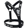 Autumnn Equestrian Pettorina Staffy in pelle per cani Staffordshire Bull Terrier con motivo testa e nodo Staffordshire Bullterrier (da 50 cm a 50 cm, colore nero con borchie argentate)