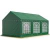 TOOLPORT Tendone per Feste 4x6 m PVC Verde Scuro 100% Impermeabile Gazebo da Giardino Tendone da Esterno Tenda Party