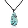 COAI Collana da Uomo e da Donna con Pendente di Turchese Africano, Collana Regolabile con Ciondolo in Pietre Dure, Regalo per Lui Regalo per Lei