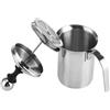 HYTTER Schiumatore per latte manuale in acciaio inox, 400 ml, a doppio strato, per cappuccino e latte