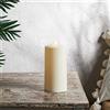 Lights4fun Candela LED Bianco Caldo TruGlow® in Plastica Avorio di 20 cm a Pile per Uso in Esterni