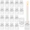 Glasseam Portacandele in vetro trasparente, set di 20 portacandele in cristallo a costine per candele coniche, portacandele chic di Natale per tavolo da pranzo, decorazioni per feste di nozze