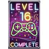 Tarklanda Targa in Metallo Retrò per 16° Compleanno Ragazzo, LEVEL 16 COMPLETE, Decorazione per 16 Anni, Divertente Biglietto per Gamer, Regalo, 20 x 30 cm