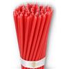Danilovo - Candele in Cera d'Api, 50 Pezzi, Colore Rosso, Candele Decorative per Preghiera, per Rituali, Decorazione o Candele di Compleanno, 16 cm x 0,5 cm