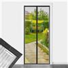 DESIGN4DOOR Zanzariera Magnetica 120 x 160 cm per Porta Finestra, Ultima Versione di Tenda Zanzariera con Magneti, Proteggete la Vostra Famiglia Dalle Zanzare, Nero