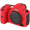 FIRST2SAVVV Custodia in silicone per Canon EOS R5 con design texture antiscivolo (rosso)