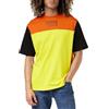 Armani Exchange Oversize Heavy Jersey Logo Colorblock Jumper Polo Sweater, Giallo/Arancione/Nero, L Uomo