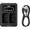 JJC Caricabatteria Doppio USB per Sony NEX, Alpha A6500 A6400 A6300 A6100 A6000 etc. Telecamere Sostituisce Sony NP-FW50