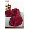 Toison d'or Cuscino Mellow in poliestere finta pelliccia, 45 x 45 cm, Griotte