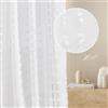 ROOM99 Tenda con occhielli Casablanca 300 x 250 cm larghezza x altezza soggiorno Curtain trasparente moderna tenda per soggiorno camera da letto bianco pompon 1 pezzo