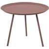 DRW Tavolo ausiliare Rotondo di Alluminio in Rosa 56,5 x 45,5 cm