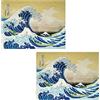 My Custom Style 2 Tovagliette#Arte-Onda Kanagawa, Katsushika Hokusai#Cotone-MICR.50x30
