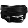 ZENSE - Bracciale da uomo con triplo giro in pelle nera ZB0274