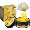 Yargkos 60 toppe in oro 24 K sotto gli occhi con 5 mascherine da viaggio, 30 paia da donna, maschera undereye per occhiaie gonfie per il trattamento degli occhi, cuscinetti in gel idratanti per gonfiore e