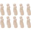 POFET 20pz Naturale Non Verniciato Femmina Maschio Piccolo Legno peg corpi di Bambola per Artigianato d'Arte Fai da Te Vernice intagliata - Ragazza 65mm