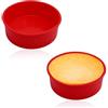 NCOALE 2 Pezzi 20cm Stampi in Silicone per Dolci, 8 Pollici Grande Stampo Rotondo in Silicone, Antiaderenti e Rilascio Tortiera in Silicone, Set di Stampo Torta, per Torte a Strati, Torte e Formaggi