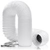 Hon&Guan ø100mm, 5m Tubo Flessibile per Aria in PVC, Tubo in Alluminio per Asciugatrice, Cappe Aspiranti, Sistema di Ventilazione, Bianco