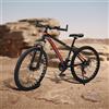 Esyogen Mountain bike da 26 pollici per uomo e donna a 21 marce cambio bici freni a disco, sospensione completa (nero+rosso)