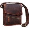 STILORD 'Steve' Borsa Uomo Piccola Pelle Borsello Vintage da Spiaggia Borsetta Uomo Tracolla Design Orizzontale Elegante, Colore:zamora - marrone