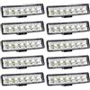 Willpower 10pz 6 Pollici 18W Slim Faro da Lavoro LED 12V 24V Faretto LED Singola Fila Impermeabile 6000K Fendinebbia Barra Luci per Fuoristrada Trattore Camion Auto Moto 4x4
