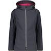 CMP - Giacca in softshell da donna con cappuccio removibile, Blue Ink-Cristal Blue, 50