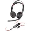 POLY Plantronics Blackwire 5220 Stereofonico Padiglione auricolare Nero, Rosso