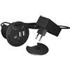 ICY BOX Caricatore da tavolo a 3 porte, 2 USB-A e 1 USB-C, per fori da 60 mm, il dispositivo serve solo per la ricarica, nero, IB-HUB1407