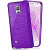 MoEx Cover in silicone compatibile con Samsung Galaxy Note 4 | effetto alluminio spazzolato, Lilla