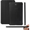 KHOMO® Smart Cover Dual Case Nera Custodia Ultra Sottile e Leggera con Supporto per Samsung Galaxy Tab 4-7.0