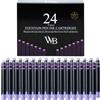 Wordsworth & Black Confezione Da 24 Ricariche Di Inchiostro Per Penna Stilografica - 24 Cartucce D'inchiostro Viola, Dimensioni Standard Internazionali, Lunghezza Appr 1,5 - Diametro Base Appr 0,24