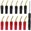 KUOQIY 12 Pezzi 2mm Spina a Banana Pin Tipo a Vite, Spine a Banana Audio Speaker Cavo Connettore Placcato Oro, per Spina Connettori per Altoparlanti (6 Rouge + 6 Noir)