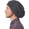 CHARM Cappello Uncinetto Slouchy Oversize da Donna, Berretto Uomo 100% Cotone, Cappello Rasta Tam per Capelli Dreadlock Grigio Scuro
