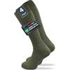 GAWILO 4 paia di calze al ginocchio da uomo | Calze da caccia con suola spessa in spugna, verde, 39-42