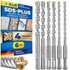 S&R Punte Trapano SDS-Plus a 4 taglienti - 6 pz - Punte Trapano Muro e CEMENTO ARMATO - Ø 6/8/10/12 x 16cm - Set Punta SDS-Plus Professionali per Trapani di Tutte le Marche.